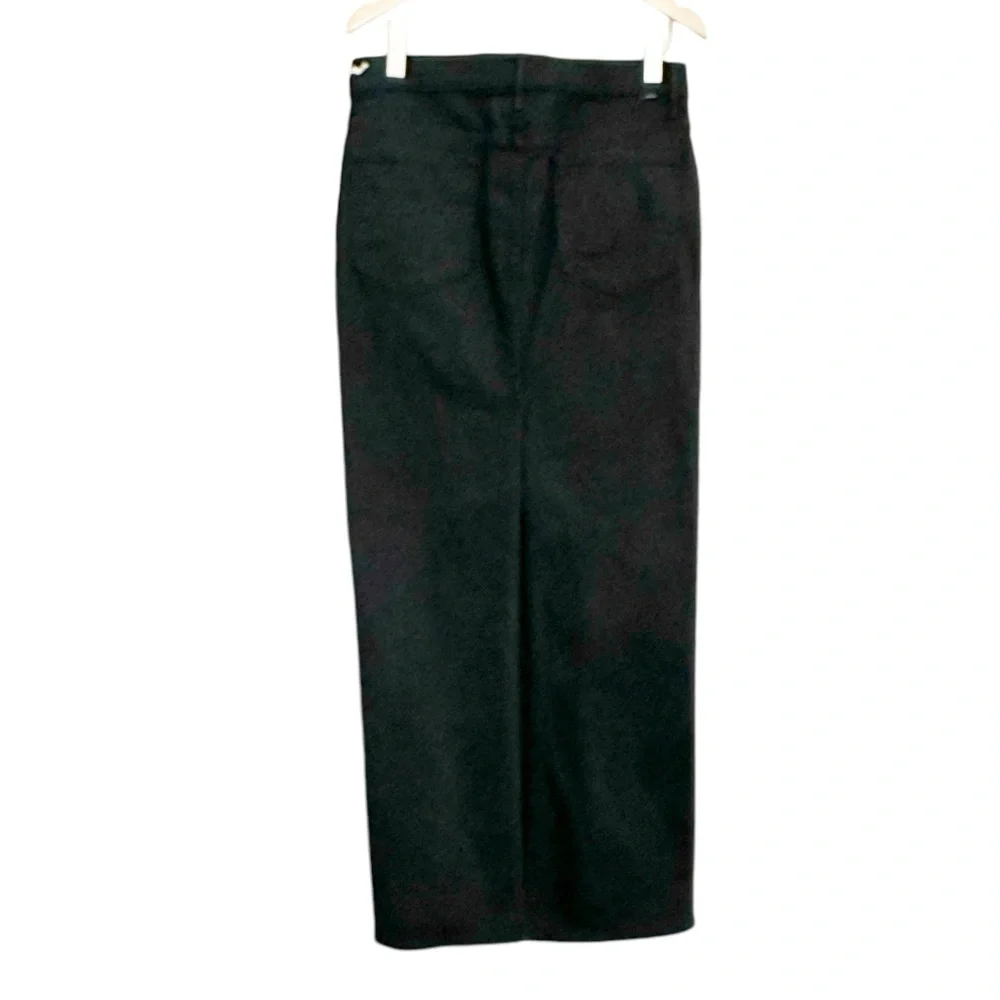 NWT MOTHER The flagpole Denim Maxi Skirt in Pitch Black Size 30